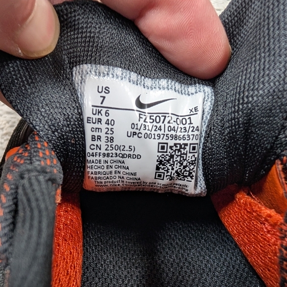 Nike Air Zoom Pegasus 41 Cincinnati Bengals Running Shoe Mens Sz 7 FZ5072-001
